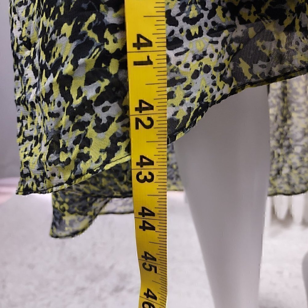 MSK Womens Yellow Green Black Sleeveless Geometric Chiffon Lined Dress Size 18W - Picture 6 of 11